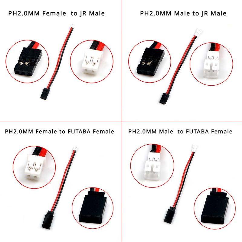 Rc Hobby Models - 1/5/10 sztuk/partia PH2.0 męskie/żeńskie do JR/FUTABA